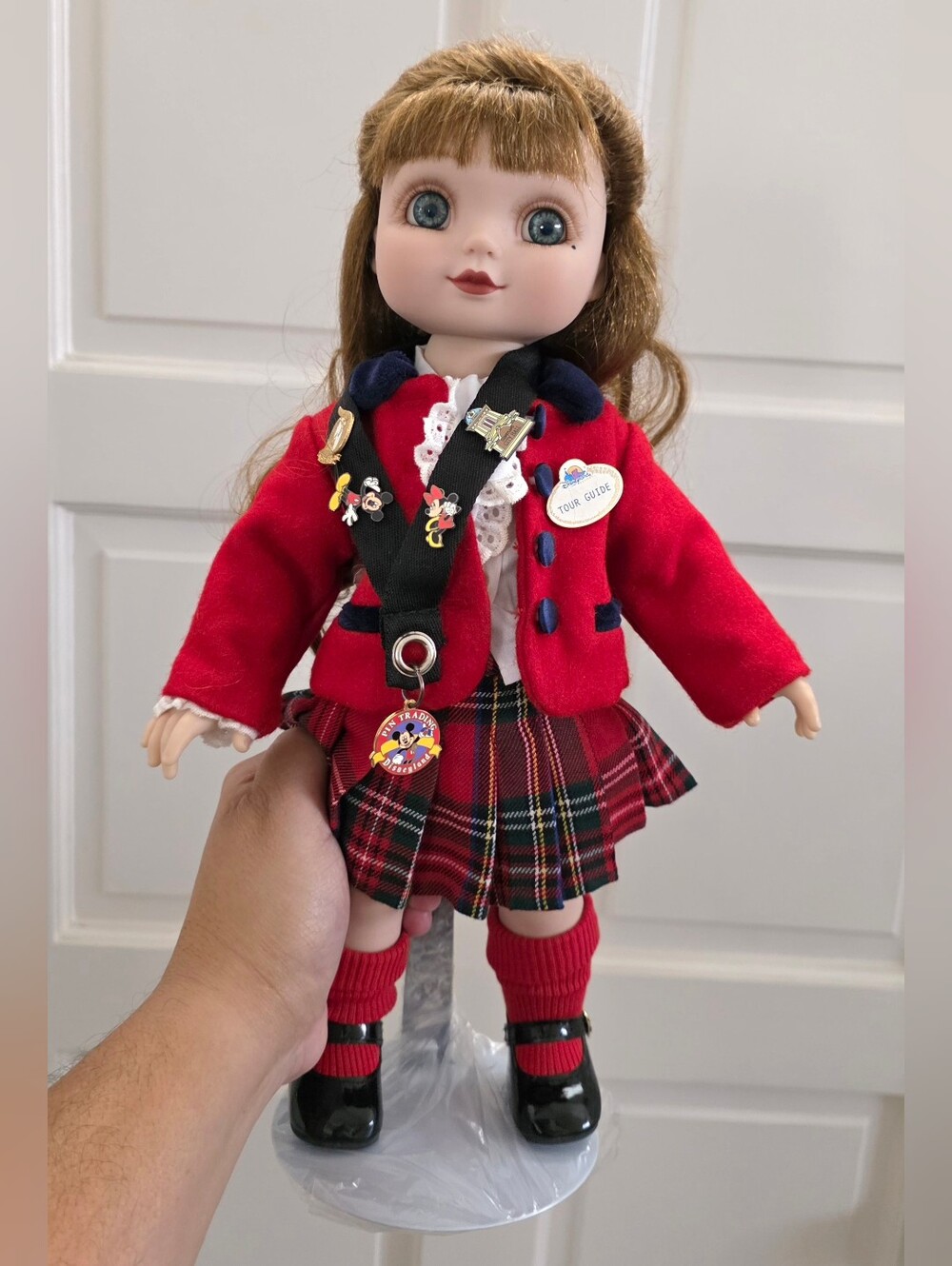 Disney Adora Belle Marie Osmond Disneyland tour guide pin collector Doll signed